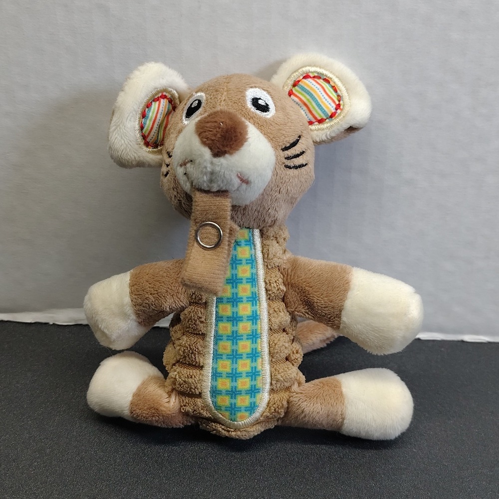 Nuby Plush Baby Lovey Toy Soft Washable Pacifier Holder Tan Bear Animal